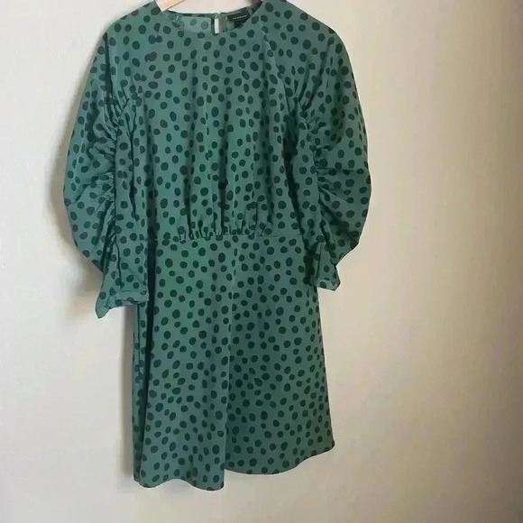 Who What Wear Green Polka Dot Dress Size Medium - Picture 1 of 13